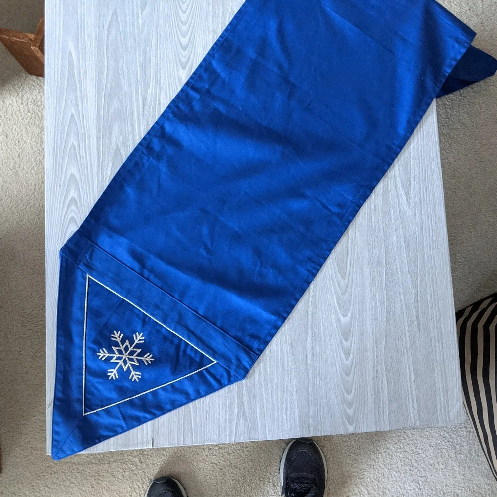 Winter Themed Blue & Silver Table Runner